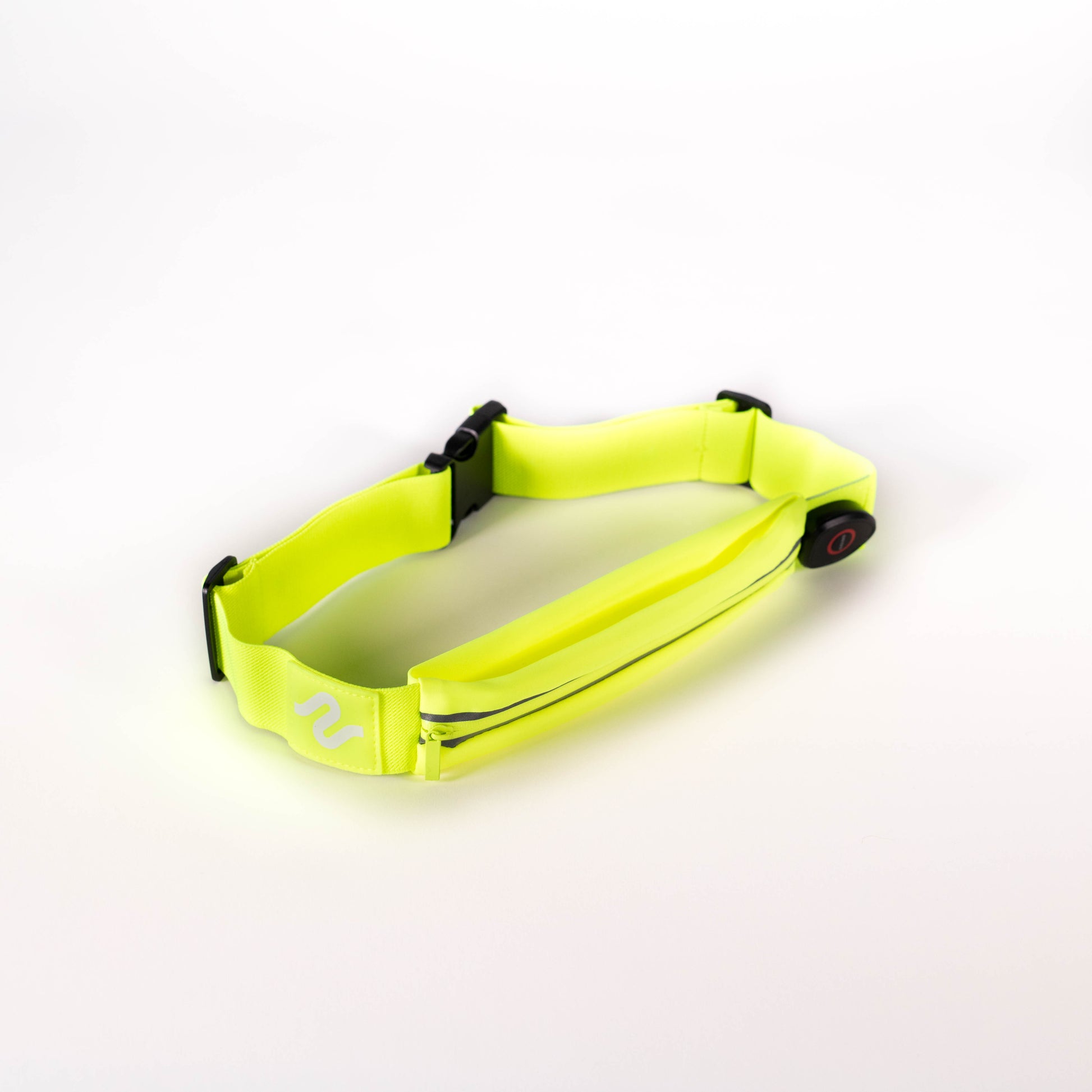 yellow running belt that lights up is rechargable and fits any phone