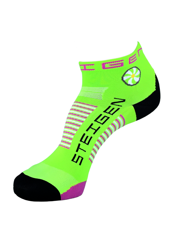 green & purple steigen running socks